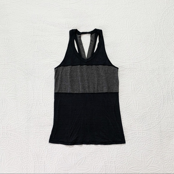 Lululemon Pedal To The Medal Singlet Tank Top, Black / Heathered‎ Black (Sz 4) - Picture 8 of 11